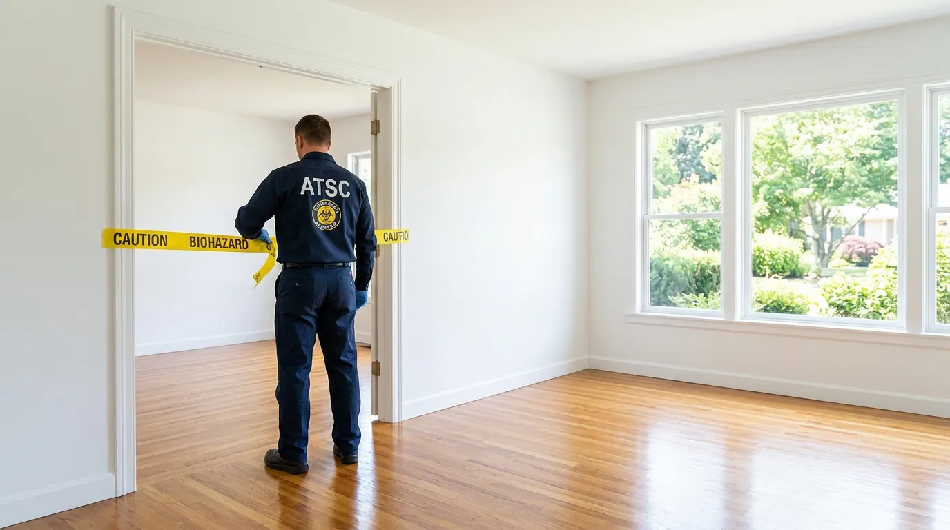 Certified biohazard cleanup crew performing Decomposition Cleanup in Clifton